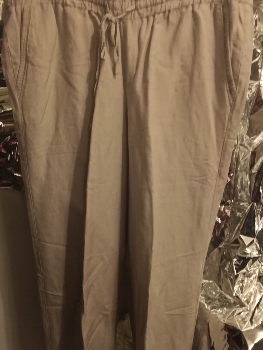 Lane Bryant Wide Leg Drawstring Pants in Taupe